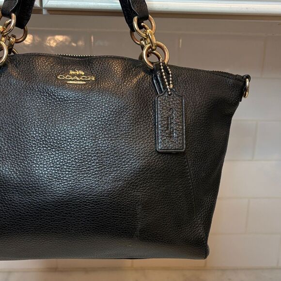 Coach Kelsey Small Pebbled Leather Satchel Shoulder Bag - Picture 3 of 16
